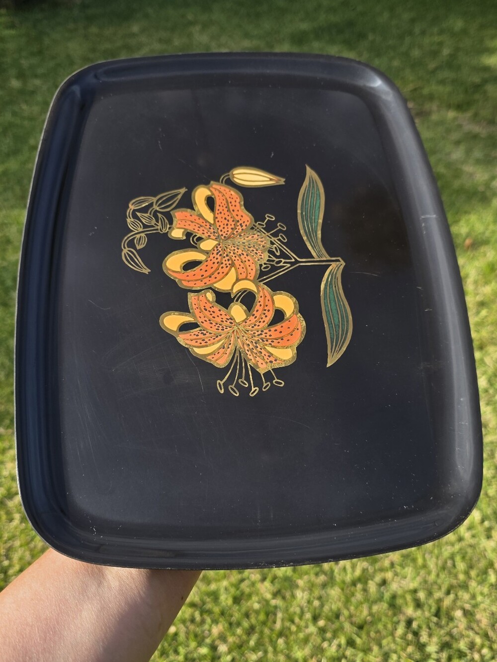 Couroc of Monterey Tray | Rare Tiger Lily Design | Vintage 1973 Jerry Clarke